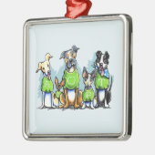 Schuif de groene T - shirts van de Honden aan Denk Metalen Ornament (Links)