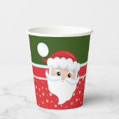 Schuif de kerstman op het gezicht van traditionele papieren bekers (Achterkant)