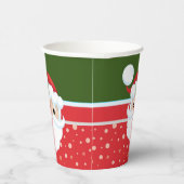 Schuif de kerstman op het gezicht van traditionele papieren bekers (Rechts)