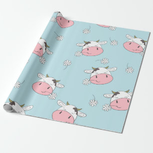 Schuif de koeien naadloos. kinderlijke ruggen cadeaupapier