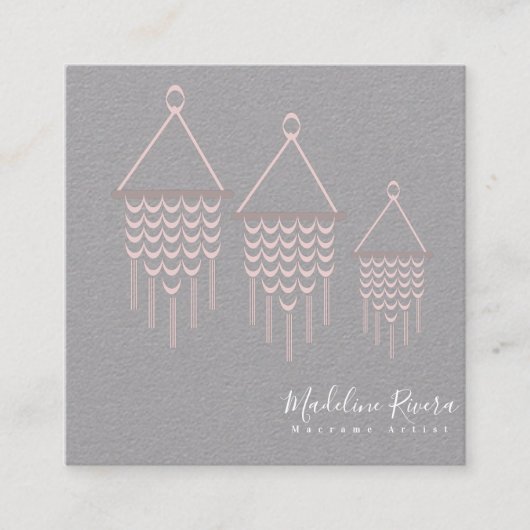 Schuif de kunstmatig handgemaakte vormroze vormgev vierkante visitekaartje (Voorkant)