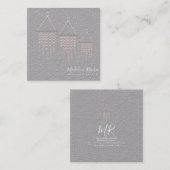 Schuif de kunstmatig handgemaakte vormroze vormgev vierkante visitekaartje (Voorkant / Achterkant)