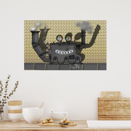 Schuif de machine poster (Keuken)