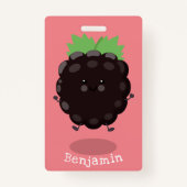 Schuif de paarse cartoon van de braam. badge (Achterkant)