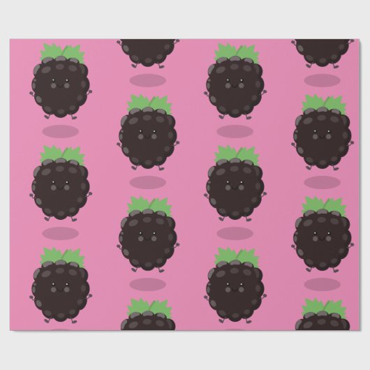 Schuif de paarse cartoon van de braam. cadeaupapier (Vlak)