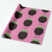 Schuif de paarse cartoon van de braam. cadeaupapier (Uitgerold)