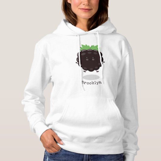 Schuif de paarse cartoon van de braam. hoodie (Voorkant)