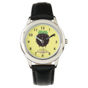 Schuif de paarse cartoon van de braam. horloge