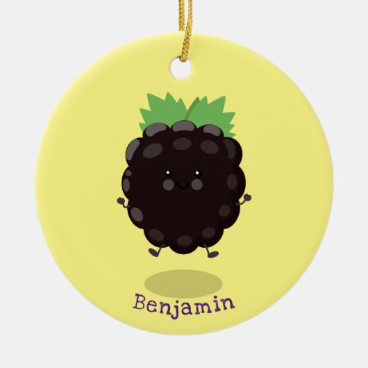 Schuif de paarse cartoon van de braam. keramisch ornament (Voorkant)