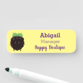 Schuif de paarse cartoon van de braam. naamplaatje (In situ)