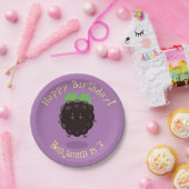 Schuif de paarse cartoon van de braam. papieren bordje (Feest)