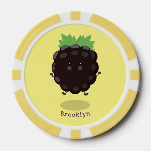 Schuif de paarse cartoon van de braam. poker chips (Voorkant)
