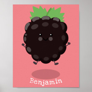 Schuif de paarse cartoon van de braam. poster