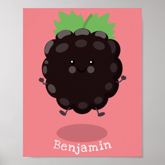 Schuif de paarse cartoon van de braam. poster (Voorkant)