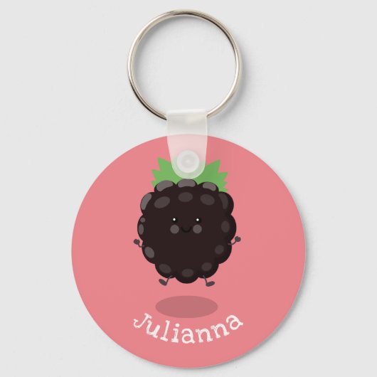 Schuif de paarse cartoon van de braam. sleutelhanger (Voorkant)