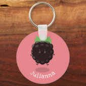 Schuif de paarse cartoon van de braam. sleutelhanger (Voorkant)