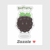 Schuif de paarse cartoon van de braam. sticker (Vel)