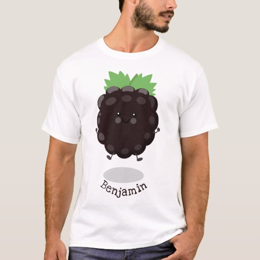 Schuif de paarse cartoon van de braam. t-shirt (Voorkant)