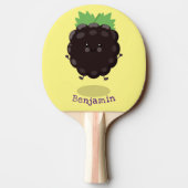 Schuif de paarse cartoon van de braam. tafeltennisbatje (Achterkant)