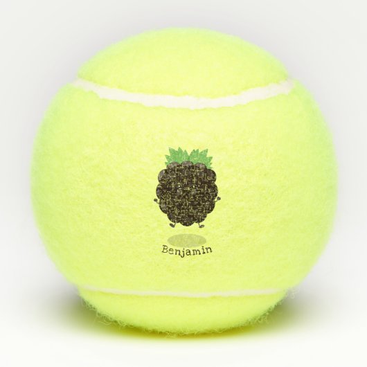 Schuif de paarse cartoon van de braam. tennisballen (Achterkant)