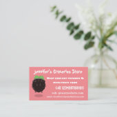 Schuif de paarse cartoon van de braam. visitekaartje (Staand voorkant)