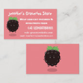 Schuif de paarse cartoon van de braam. visitekaartje (Voorkant / Achterkant)