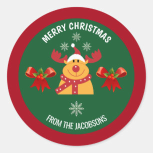 Schuif de rendierenkerassen van de familie ronde sticker