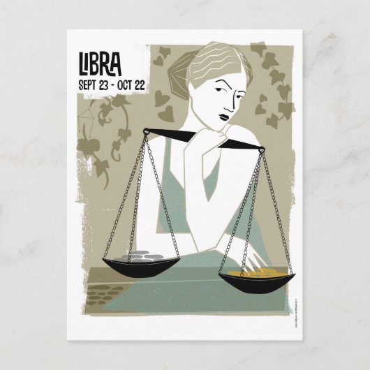 Schuif de Scales Zodiac Briefkaart (Voorkant)