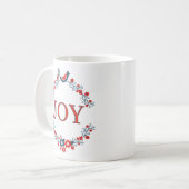 Schuif de vogel op Wreate en Joy Word Art Koffiemok (Voorkant links)