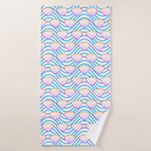 Schuif de witte en blauwe golfpatronen van de Sche Badhanddoek