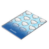 Schuif de witte en blauwe golfpatronen van de Sche Notitieboek (Linkerzijde)