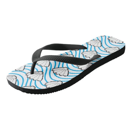 Schuif de witte en blauwe golfpatronen van de Sche Teenslippers (Schuin)