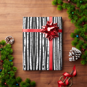 Schuif de zwarte witte boomstructuur met de muis cadeaupapier
