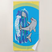 Schuif dolfijnen met een felle cartoon badhanddoek (Voorkant)