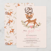 Schuif een baby shower van de witte bosgrond kaart (Voorkant / Achterkant)