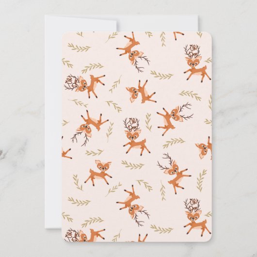 Schuif een baby shower van de witte bosgrond kaart (Achterkant)