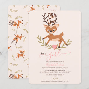 Schuif een baby shower van de witte bosgrond kaart