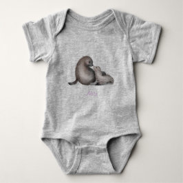 Schuif- en baby-pelszeehondenkostuums (kleur) romper