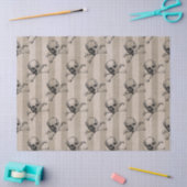 Schuif en beenderen van Tan Striped Ontkoppeling Tissuepapier (Craft)