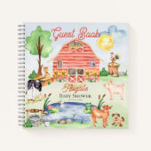 Schuif- en boerderijdieren Baby shower Guest Book Notitieboek (Voorkant)
