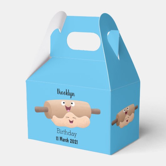 Schuif- en deegbankbakkerij voor cartoon bedankdoosjes (Achterkant)