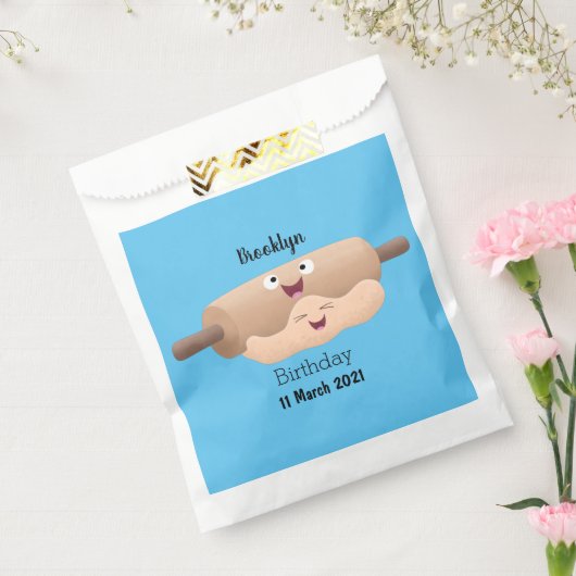 Schuif- en deegbankbakkerij voor cartoon bedankzakje (Gezegeld)