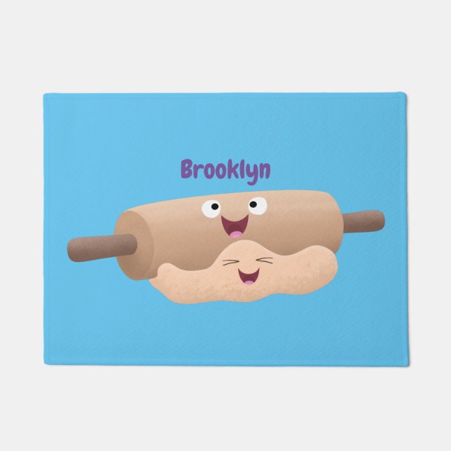 Schuif- en deegbankbakkerij voor cartoon deurmat (Voorkant)