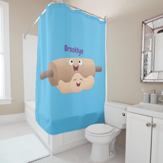 Schuif- en deegbankbakkerij voor cartoon douchegordijn (In situ)