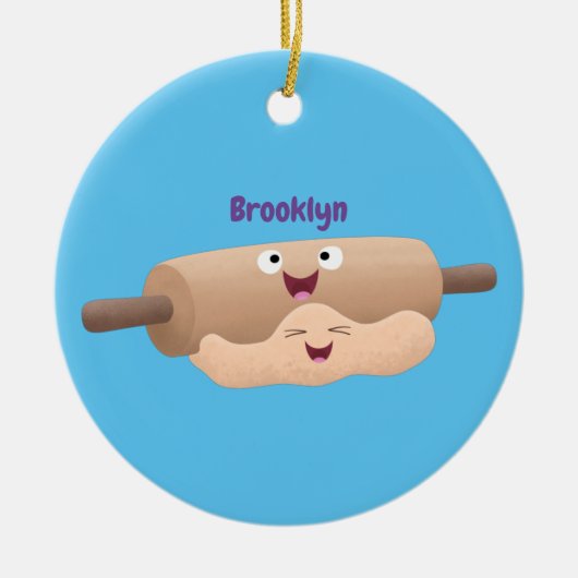 Schuif- en deegbankbakkerij voor cartoon keramisch ornament (Voorkant)