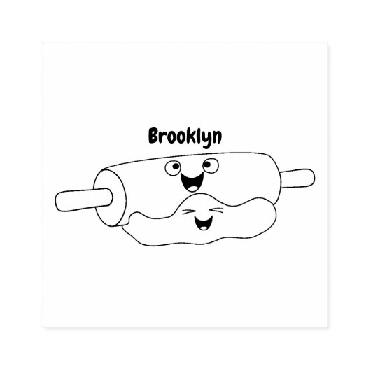 Schuif- en deegbankbakkerij voor cartoon rubberstempel (Afrduk)