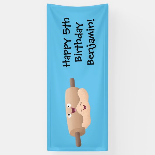 Schuif- en deegbankbakkerij voor cartoon spandoek (Verticaal)