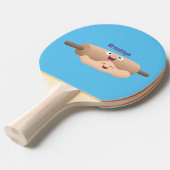 Schuif- en deegbankbakkerij voor cartoon tafeltennisbatje (Voorkant Gekanteld)