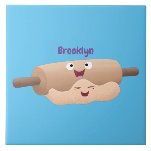 Schuif- en deegbankbakkerij voor cartoon tegeltje (Voorkant)