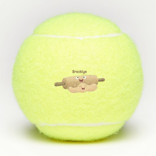 Schuif- en deegbankbakkerij voor cartoon tennisballen (Voorkant)